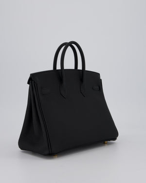 Hermès Birkin 25 Retourne Bag in Noir Togo Leather with Gold Hardware