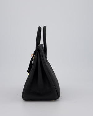 Hermès Birkin 25 Retourne Bag in Noir Togo Leather with Gold Hardware