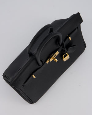 Hermès Birkin 25 Retourne Bag in Noir Togo Leather with Gold Hardware