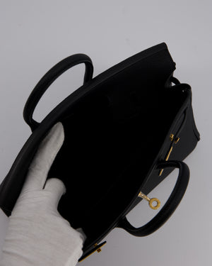 Hermès Birkin 25 Retourne Bag in Noir Togo Leather with Gold Hardware