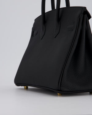Hermès Birkin 25 Retourne Bag in Noir Togo Leather with Gold Hardware