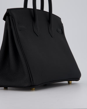 Hermès Birkin 25 Retourne Bag in Noir Togo Leather with Gold Hardware