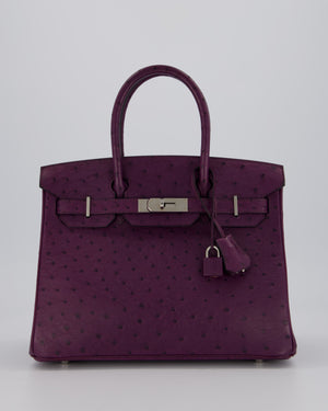 *HOT & RARE* Hermès Birkin 30 Retourne Bag in Violine Ostrich Leather with Palladium Hardware