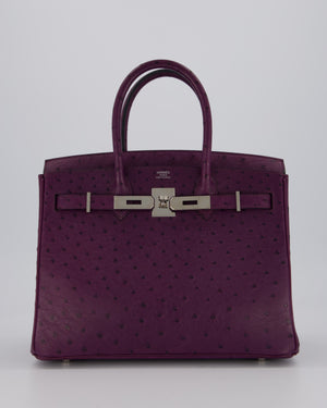 *HOT & RARE* Hermès Birkin 30 Retourne Bag in Violine Ostrich Leather with Palladium Hardware