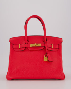 *RARE* Hermès Birkin 30 Retourne Bag in Rose Extreme Clemence Leather with Gold Hardware