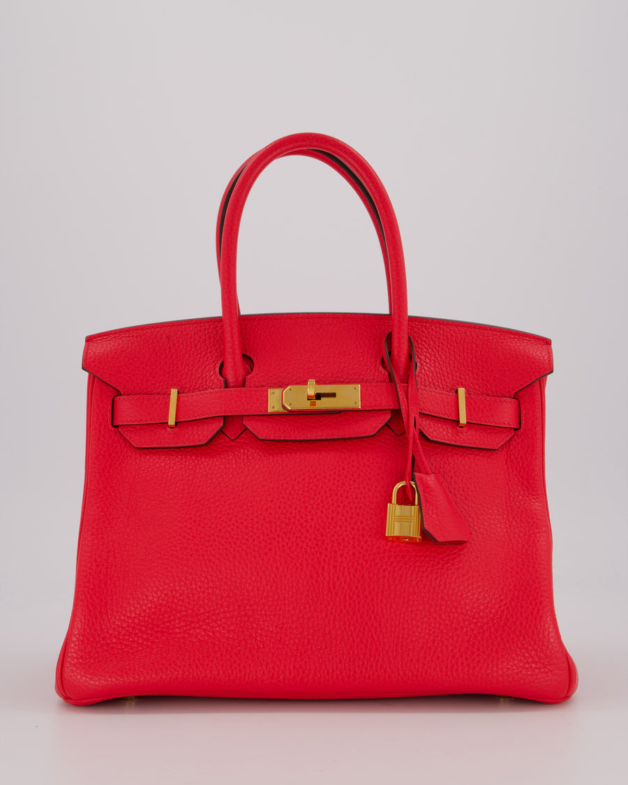 *RARE* Hermès Birkin 30 Retourne Bag in Rose Extreme Clemence Leather with Gold Hardware