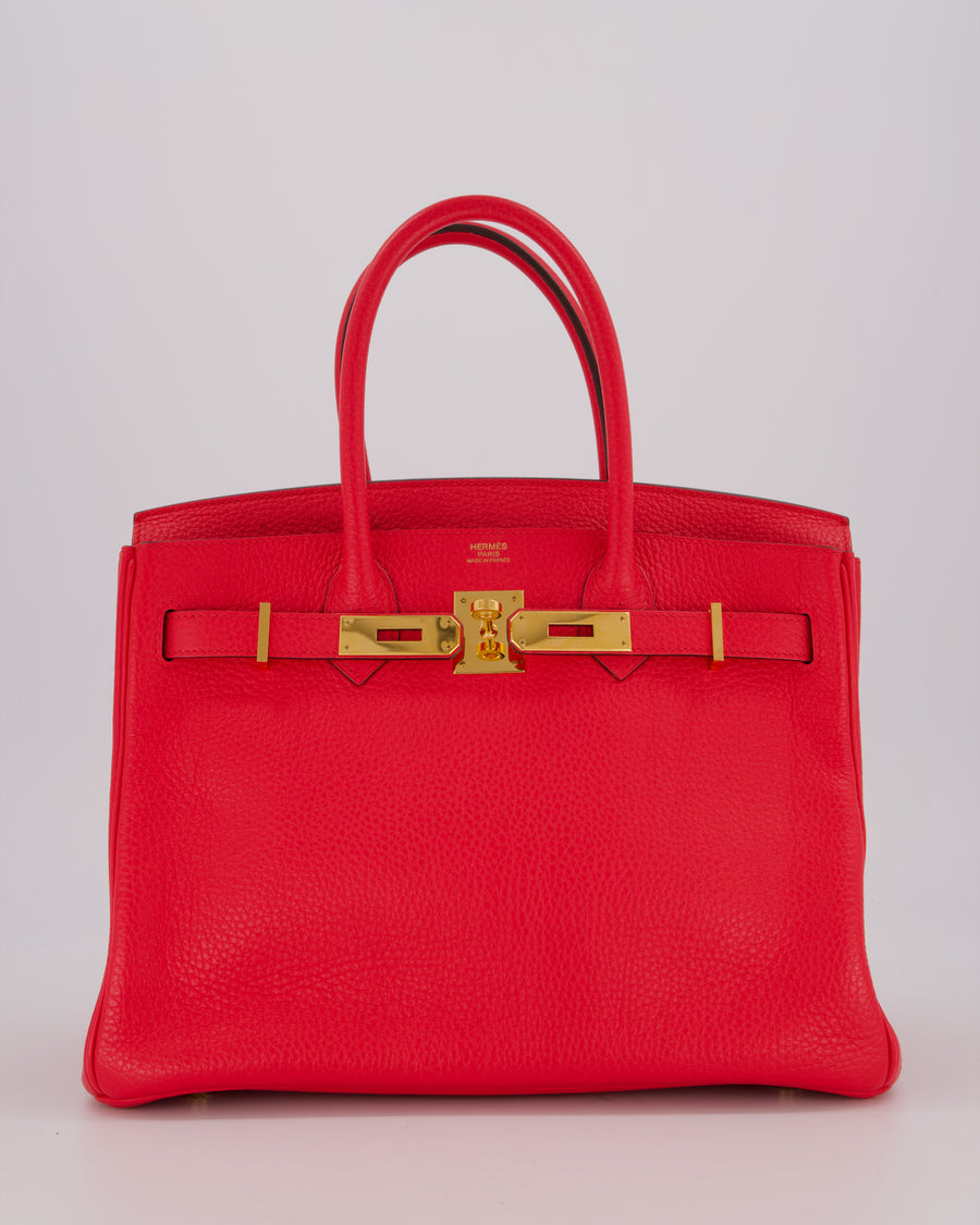 *RARE* Hermès Birkin 30 Retourne Bag in Rose Extreme Clemence Leather with Gold Hardware