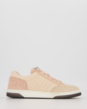 Chanel Pink Suede and Mesh Logo Trainers Size EU 37.5