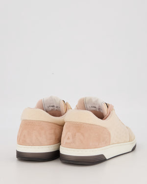 Chanel Pink Suede and Mesh Logo Trainers Size EU 37.5
