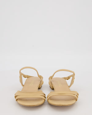Chanel Beige Strapped Sandals With CC Logo Size EU 38C
