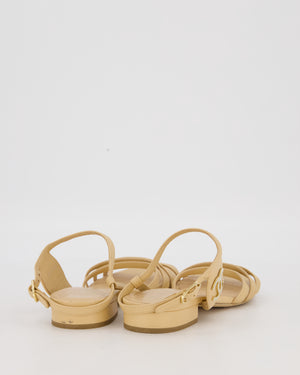 Chanel Beige Strapped Sandals With CC Logo Size EU 38C