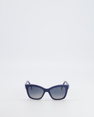 Chanel Blue 5551U Rectangular Sunglasses with CC Logo Details