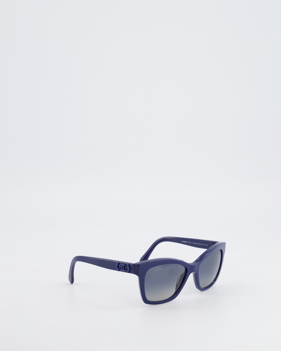 Chanel Blue 5551U Rectangular Sunglasses with CC Logo Details