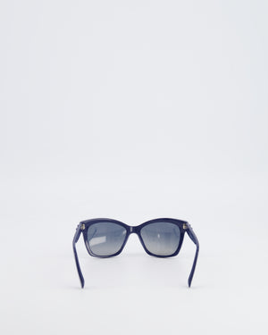 Chanel Blue 5551U Rectangular Sunglasses with CC Logo Details