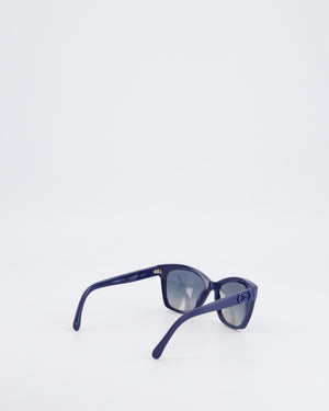 Chanel Blue 5551U Rectangular Sunglasses with CC Logo Details