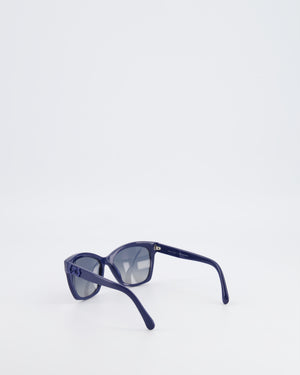 Chanel Blue 5551U Rectangular Sunglasses with CC Logo Details