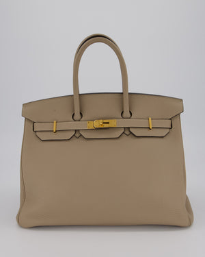 Hermès Birkin 35 Retourne Bag in Trench Togo Leather with Gold Hardware