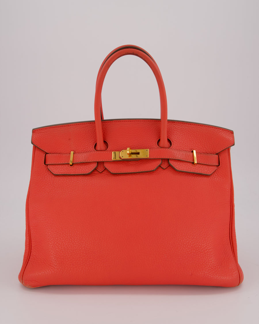 *FIRE PRICE* Hermès Birkin Retourne 35 Bag in Rose Jaipur Togo Leather with Gold Hardware