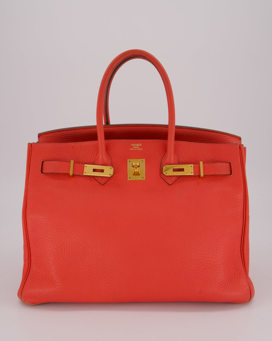*FIRE PRICE* Hermès Birkin Retourne 35 Bag in Rose Jaipur Togo Leather with Gold Hardware