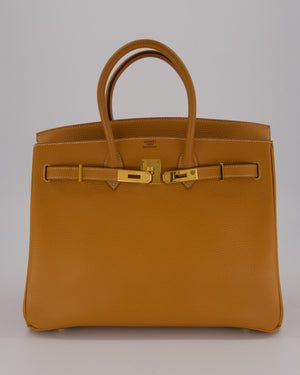 *VERY RARE* Hermès Vintage Birkin 35 Retourne Bag in Naturel Ardennes Leather With Gold Hardware