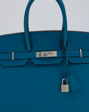 Hermès Birkin 35cm Bag in Blue Petrole Togo Leather with Palladium Hardware