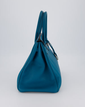 Hermès Birkin 35cm Bag in Blue Petrole Togo Leather with Palladium Hardware