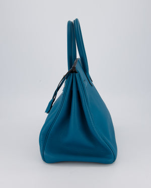 Hermès Birkin 35cm Bag in Blue Petrole Togo Leather with Palladium Hardware
