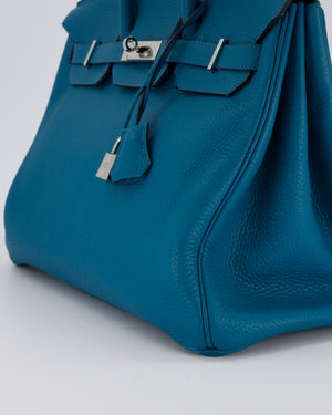 Hermès Birkin 35cm Bag in Blue Petrole Togo Leather with Palladium Hardware