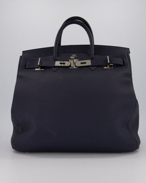 *RARE* Hermès HAC Bag 40 in Bleu Abysse Togo Leather With Palladium Hardware