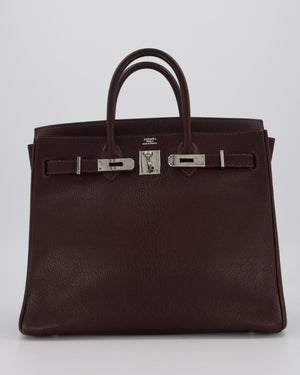 *RARE* Hermès HAC 32 Bag in Chocolat Chèvre Mysore Leather with Palladium Hardware