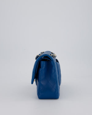 Chanel Medium Electric Blue Classic Double Flap Bag in Lambskin Leather with Champagne Hardware