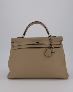 Hermès Kelly 32 Retourne Bag in Gris Tourterelle Togo Leather with Palladium Hardware