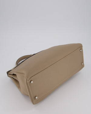 Hermès Kelly 32 Retourne Bag in Gris Tourterelle Togo Leather with Palladium Hardware