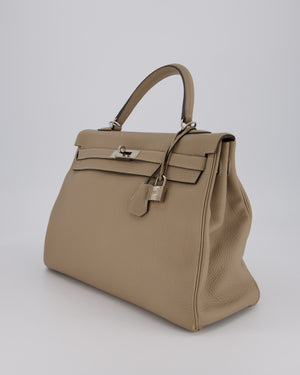 Hermès Kelly 32 Retourne Bag in Gris Tourterelle Togo Leather with Palladium Hardware