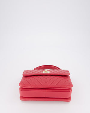 Chanel Pink Trendy Small Flap Bag in Lambskin Leather with Gold Hardware