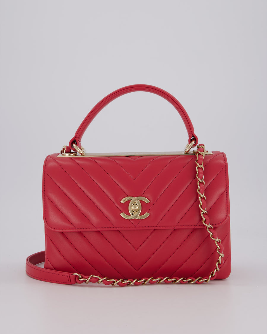 Chanel Pink Trendy Small Flap Bag in Lambskin Leather with Gold Hardware