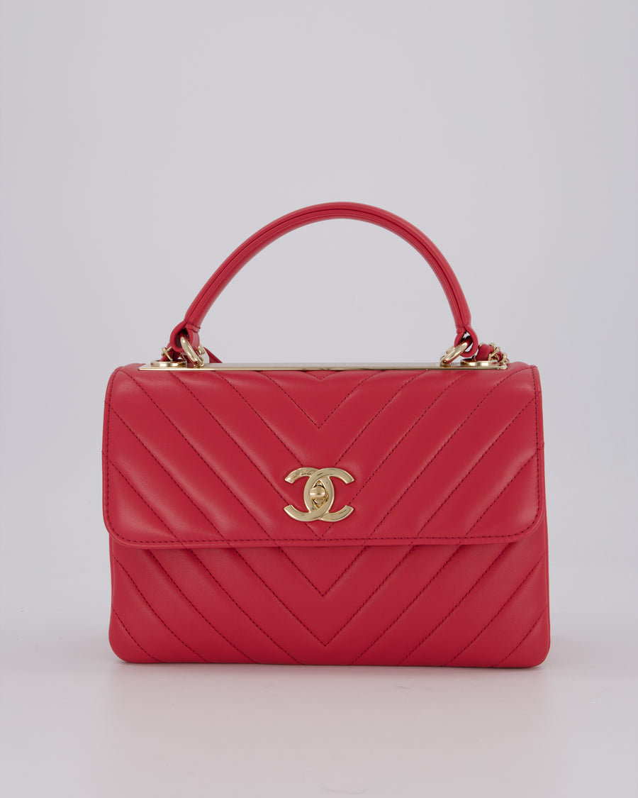 Chanel Pink Trendy Small Flap Bag in Lambskin Leather with Gold Hardware