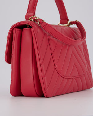 Chanel Pink Trendy Small Flap Bag in Lambskin Leather with Gold Hardware