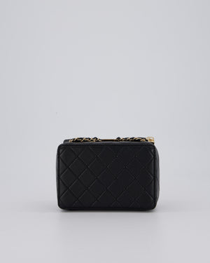 Chanel Coco Mini Clip Camera Bag with Mirror in Lens in Black with Champagne Hardware