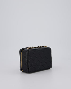 Chanel Coco Mini Clip Camera Bag with Mirror in Lens in Black with Champagne Hardware