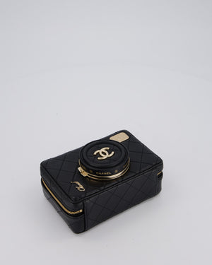 Chanel Coco Mini Clip Camera Bag with Mirror in Lens in Black with Champagne Hardware