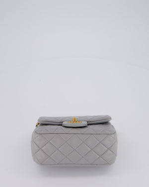 Chanel Coco Crush Mini Square Flap Bag in Grey with Brushed Gold Hardware