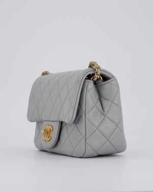 Chanel Coco Crush Mini Square Flap Bag in Grey with Brushed Gold Hardware