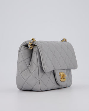 Chanel Coco Crush Mini Square Flap Bag in Grey with Brushed Gold Hardware