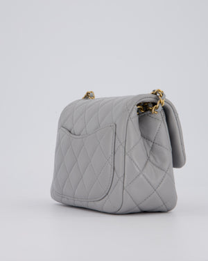Chanel Coco Crush Mini Square Flap Bag in Grey with Brushed Gold Hardware