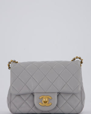 Chanel Coco Crush Mini Square Flap Bag in Grey with Brushed Gold Hardware