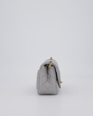 Chanel Coco Crush Mini Square Flap Bag in Grey with Brushed Gold Hardware