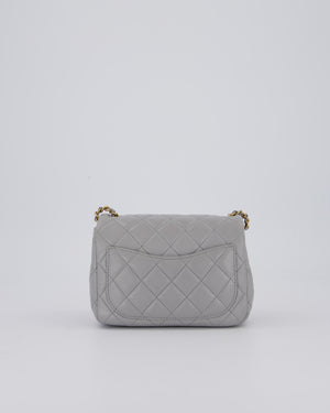Chanel Coco Crush Mini Square Flap Bag in Grey with Brushed Gold Hardware