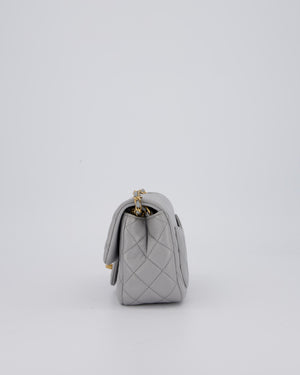 Chanel Coco Crush Mini Square Flap Bag in Grey with Brushed Gold Hardware