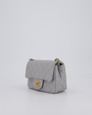 Chanel Coco Crush Mini Square Flap Bag in Grey with Brushed Gold Hardware
